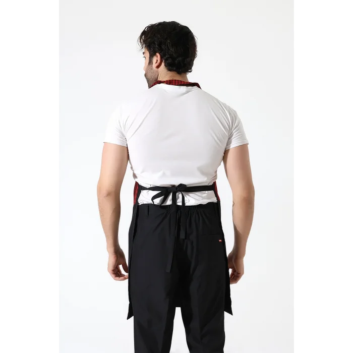 Askılı Yelekli Garson Önlüğü - 401 Kırmızı Kareli