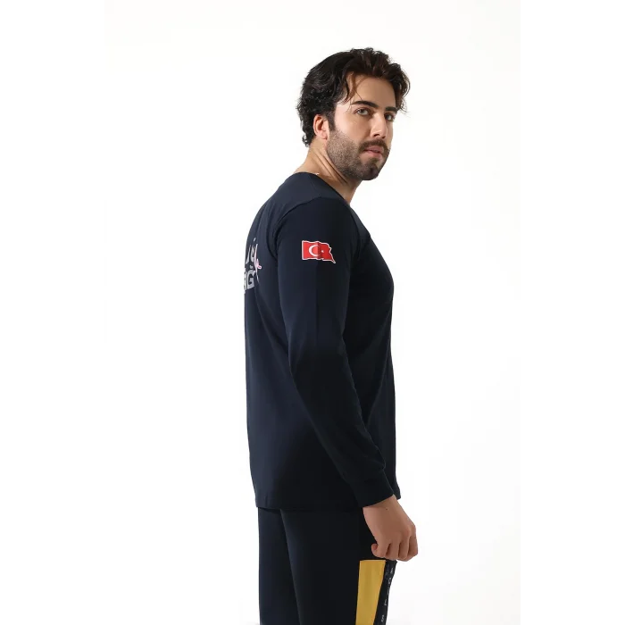 Acil Sağlık Yuvarlak Yaka Penye Uzun Kol Tshirt - Lacivert