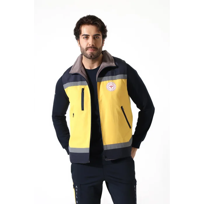 Acil Sağlık Unisex Kışlık Yelek - Sarı