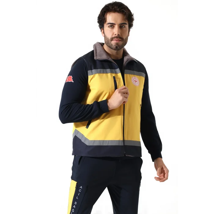 Acil Sağlık Unisex Kışlık Yelek - Sarı