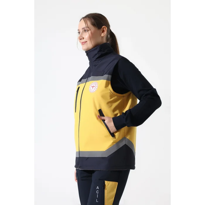 Acil Sağlık Unisex Kışlık Yelek - Sarı