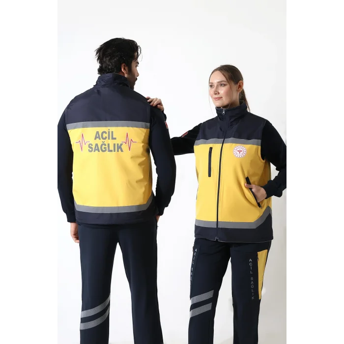 Acil Sağlık Unisex Kışlık Yelek - Sarı