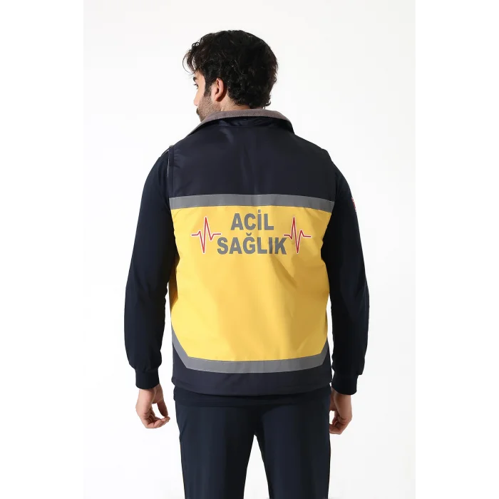 Acil Sağlık Unisex Kışlık Yelek - Sarı