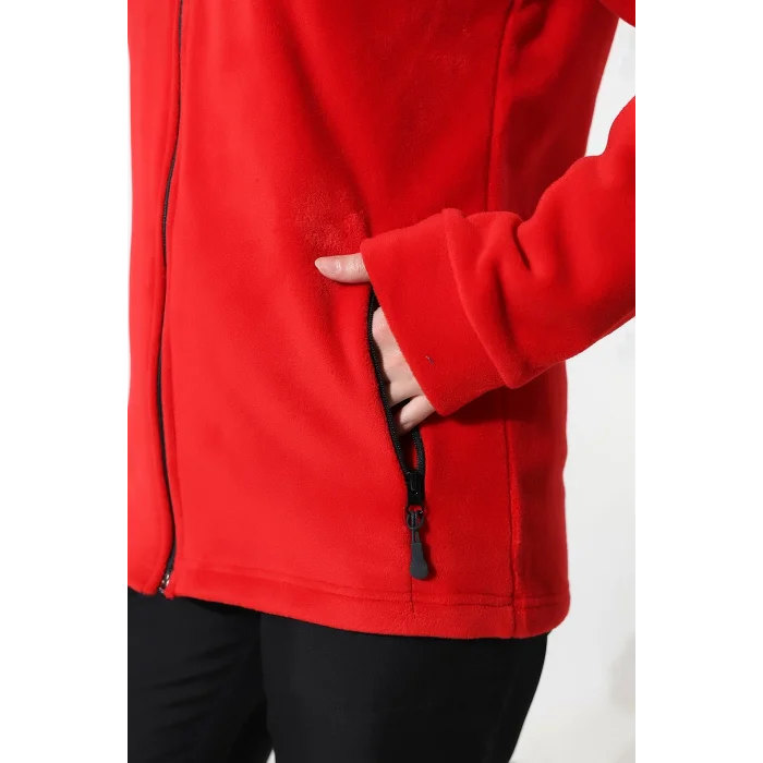 Soft Shell Robalı Unisex Polar Mont - Kırmızı Siyah
