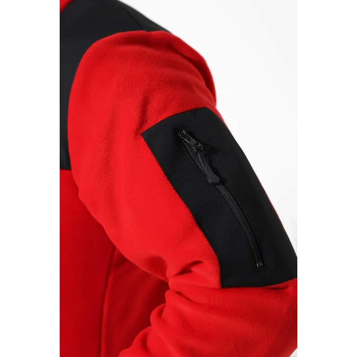 Soft Shell Robalı Unisex Polar Mont - Kırmızı Siyah