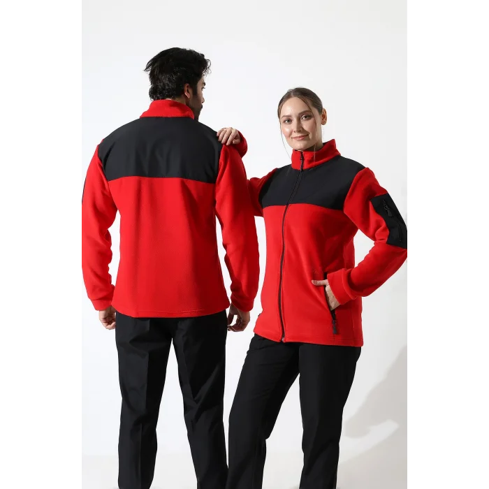 Soft Shell Robalı Unisex Polar Mont - Kırmızı Siyah