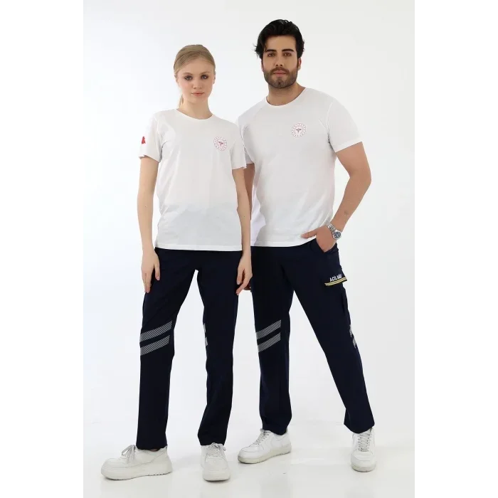 112 Acil Sağlık Yuvarlak Yaka Penye Kısa Kol Tshirt - Beyaz