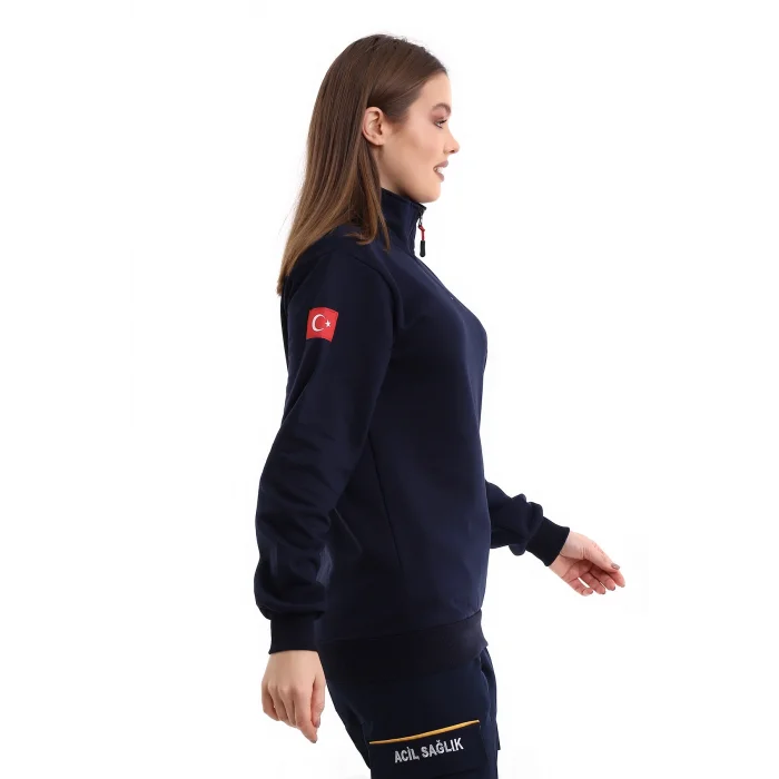 ( OUTLET ) Paramedik Balıkçı Yaka Sweat - Lacivert