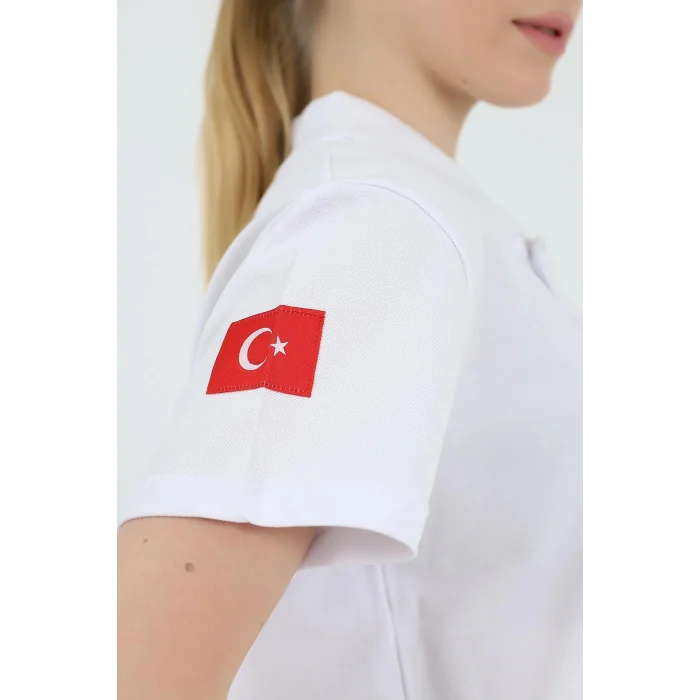 Acil Sağlık Yakalı Unisex Tshirt Kısa Kol Nakışlı - Beyaz