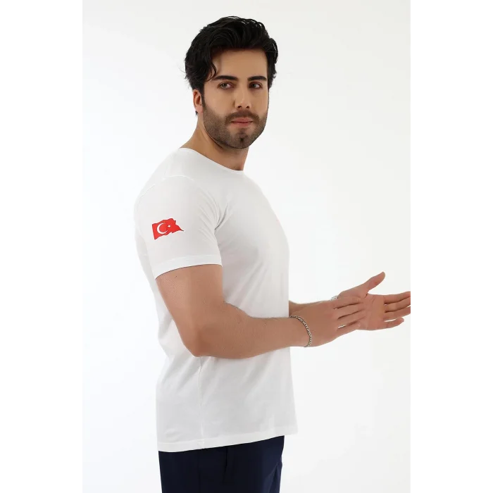 Acil Sağlık Yuvarlak Yaka Penye Kısa Kol Tshirt - Beyaz