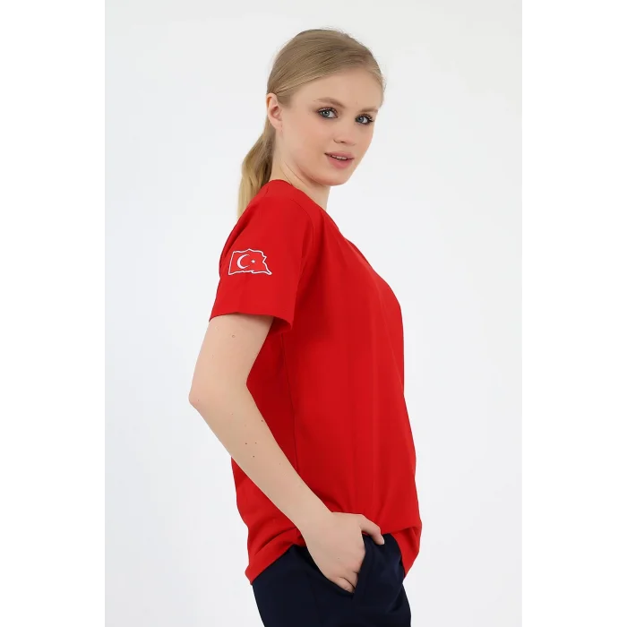 Acil Sağlık Yuvarlak Yaka Penye Kısa Kol Tshirt - Kırmızı