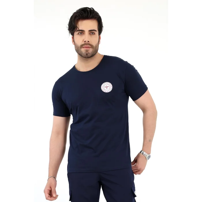 Acil Sağlık Yuvarlak Yaka Penye Kısa Kol Tshirt - Lacivert