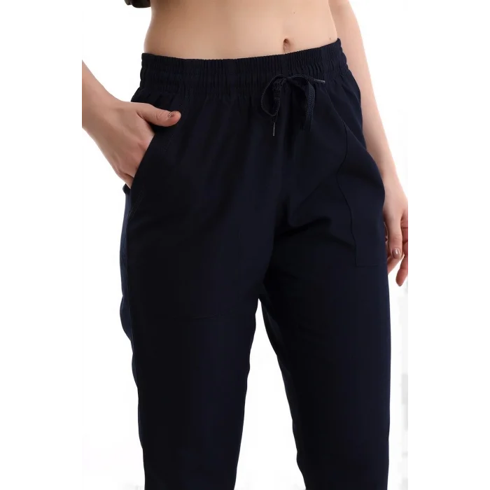 Alpaka Unisex Pantolon Bel Lastikli - Lacivert