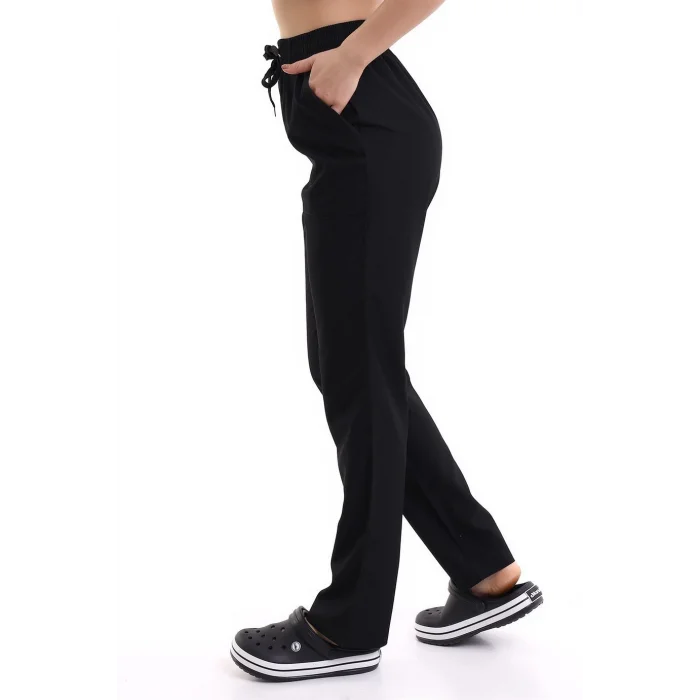 Alpaka Unisex Pantolon Bel Lastikli - Siyah