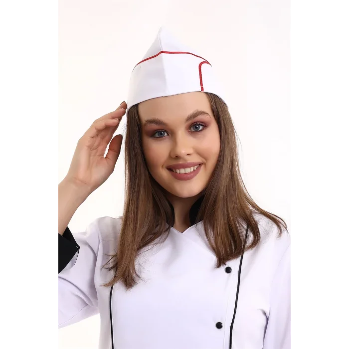 Aşçı Kayık Kep - Beyaz Kırmızı Biye