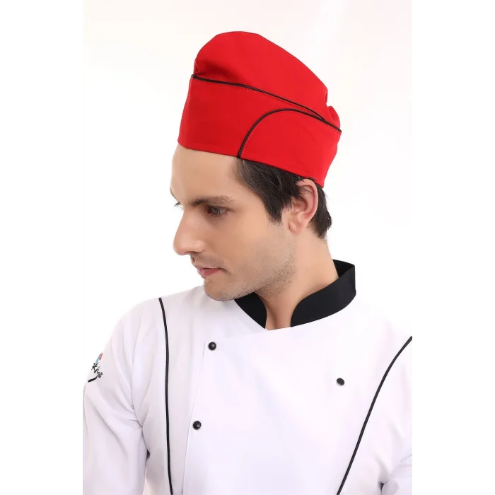 Aşçı Kayık Kep - Kırmızı Siyah Biyeli