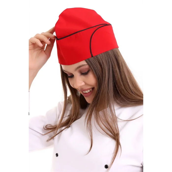 Aşçı Kayık Kep - Kırmızı Siyah Biyeli