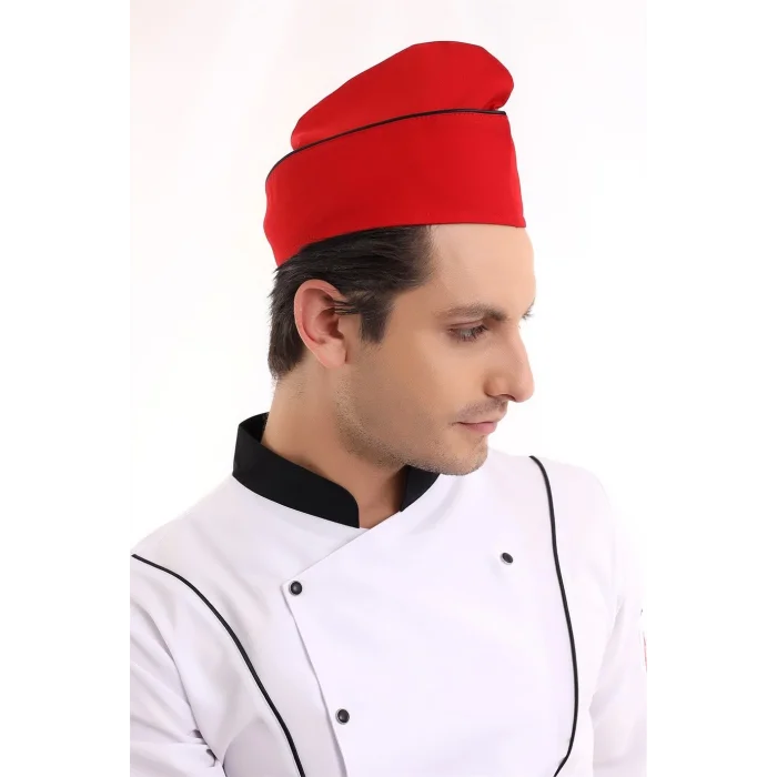 Aşçı Kayık Kep - Kırmızı Siyah Biyeli