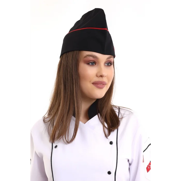 Aşçı Kayık Kep - Siyah Kırmızı Biye