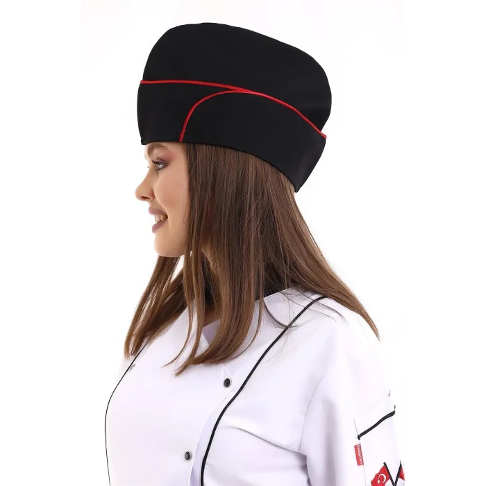 Aşçı Kayık Kep - Siyah Kırmızı Biye