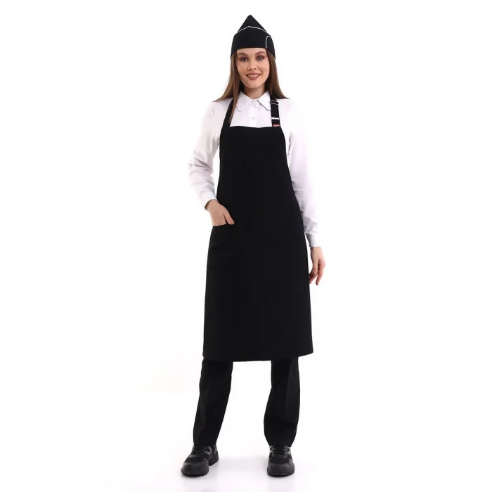 Askılı Önlük Cepli - 48 Siyah