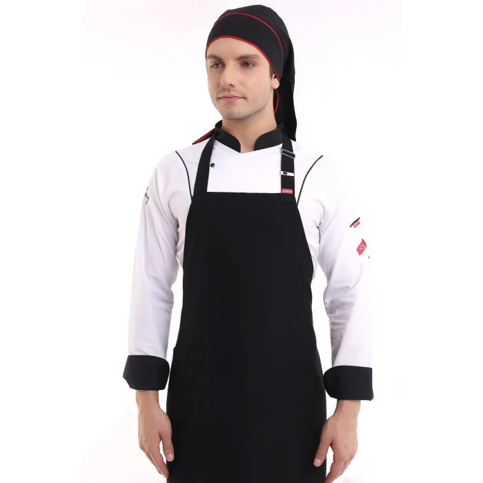 Askılı Önlük Cepli - 48 Siyah