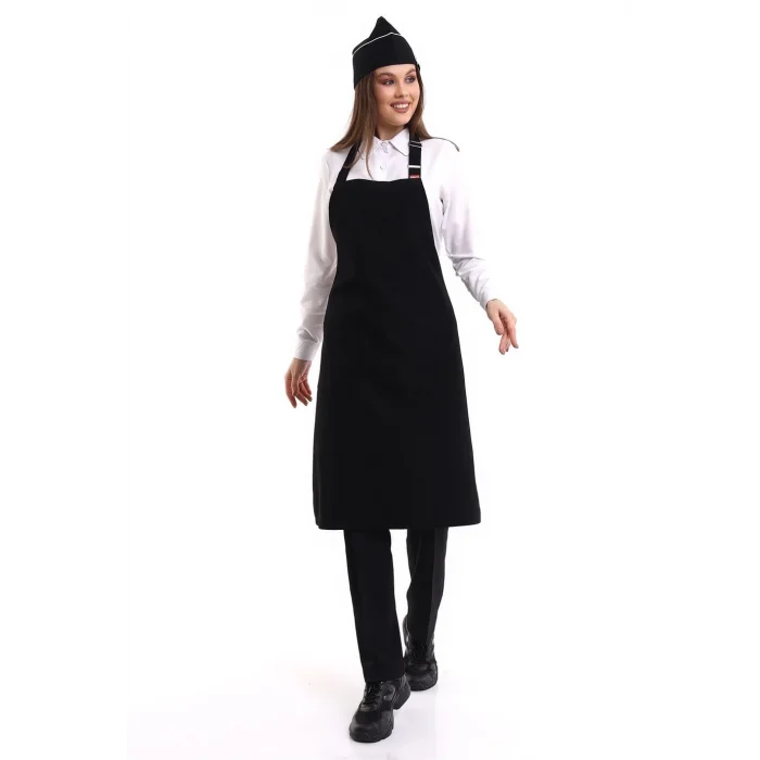 Askılı Önlük Cepli - 48 Siyah