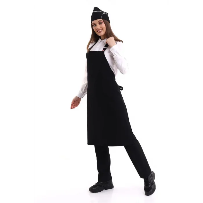 Askılı Önlük Cepli - 48 Siyah