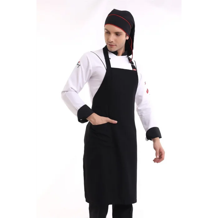 Askılı Önlük Cepli - 48 Siyah