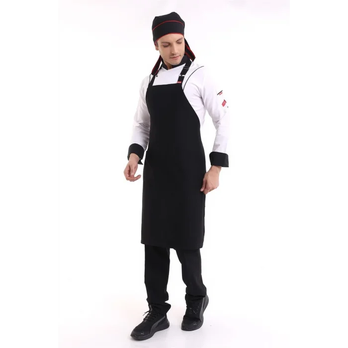 Askılı Önlük Cepli - 48 Siyah