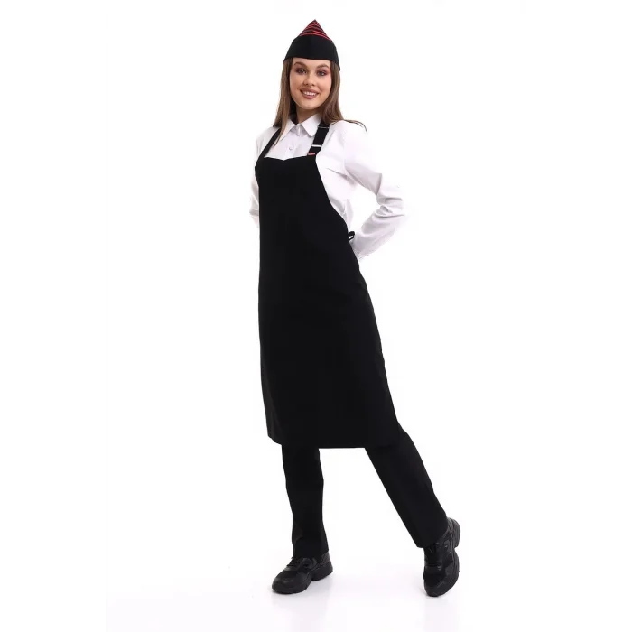 Askılı Önlük Cepsiz - 48 Siyah