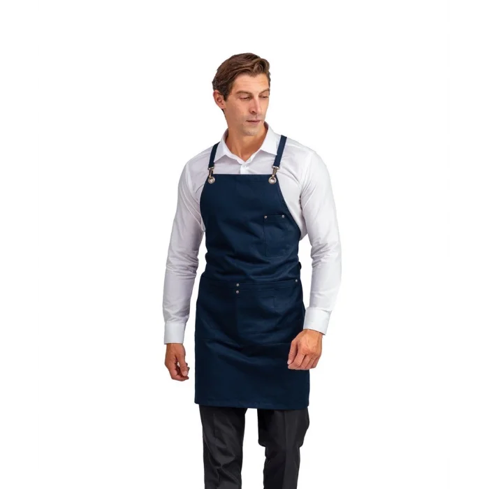 Barista Askılı Önlük Çift Cepli - Lacivert