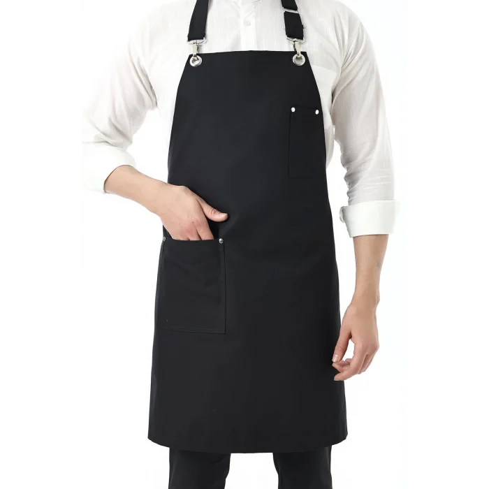 Barista Boyundan Askılı Önlük Tek Cepli - Siyah