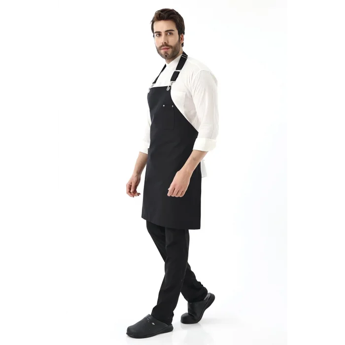 Barista Boyundan Askılı Önlük Tek Cepli - Siyah