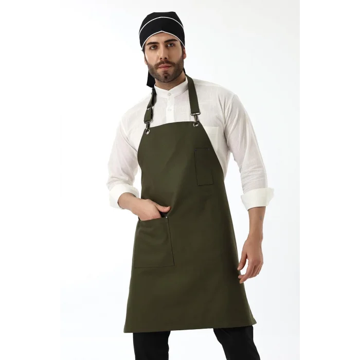 Barista Boyundan Askılı Önlük Tek Cepli - Yeşil
