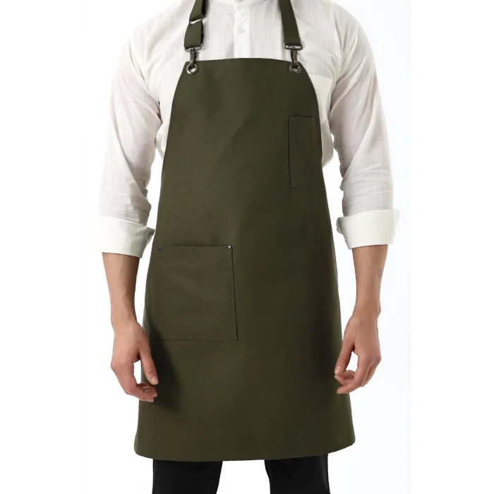 Barista Boyundan Askılı Önlük Tek Cepli - Yeşil