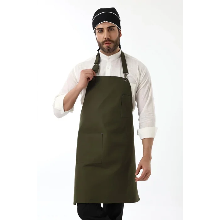 Barista Boyundan Askılı Önlük Tek Cepli - Yeşil