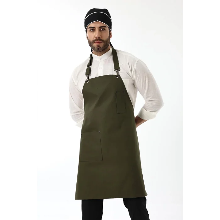 Barista Boyundan Askılı Önlük Tek Cepli - Yeşil