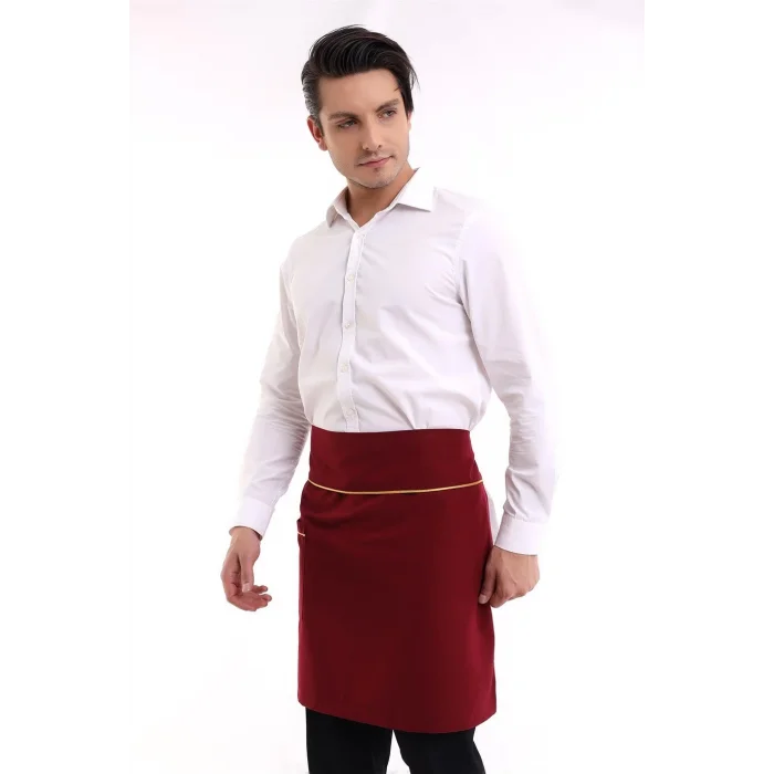 Bel Önlük - Bordo Sarı Biye