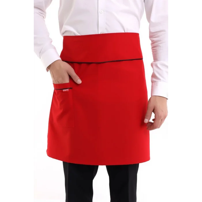 Bel Önlük - Kırmızı Siyah Biyeli