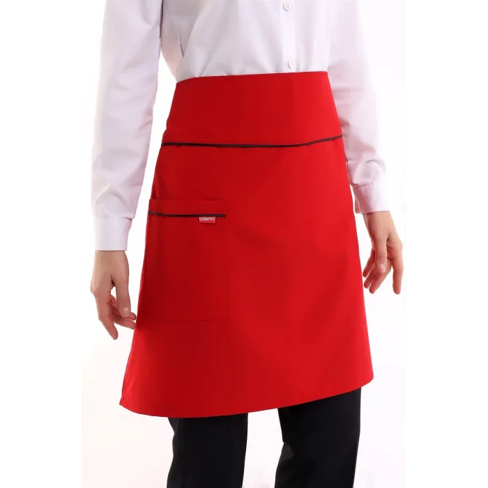 Bel Önlük - Kırmızı Siyah Biyeli