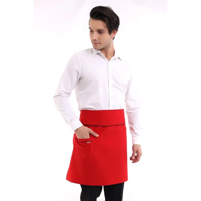 Bel Önlük - Kırmızı Siyah Biyeli