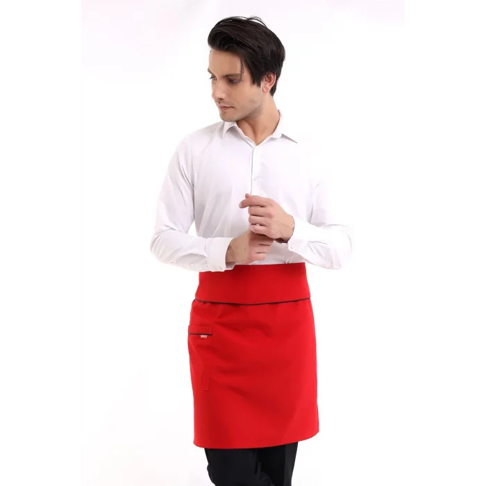 Bel Önlük - Kırmızı Siyah Biyeli