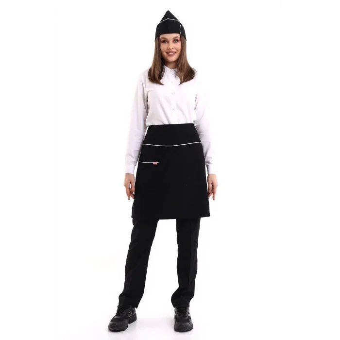 Bel Önlük - Siyah Beyaz Biye