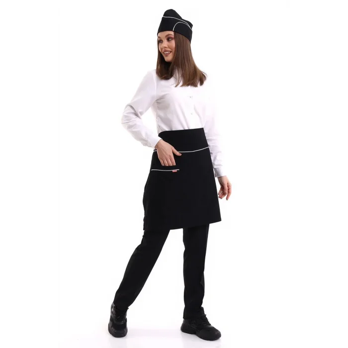 Bel Önlük - Siyah Beyaz Biye