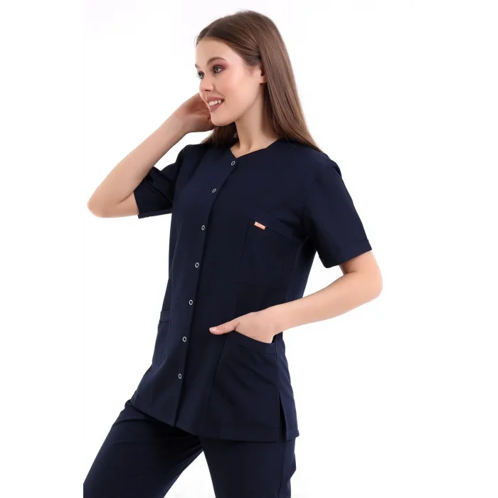 Beşgen Yaka Kadın Tek Üst - 47 Lacivert