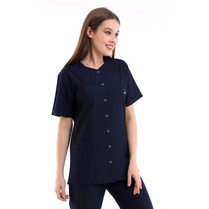 Beşgen Yaka Kadın Tek Üst - 47 Lacivert