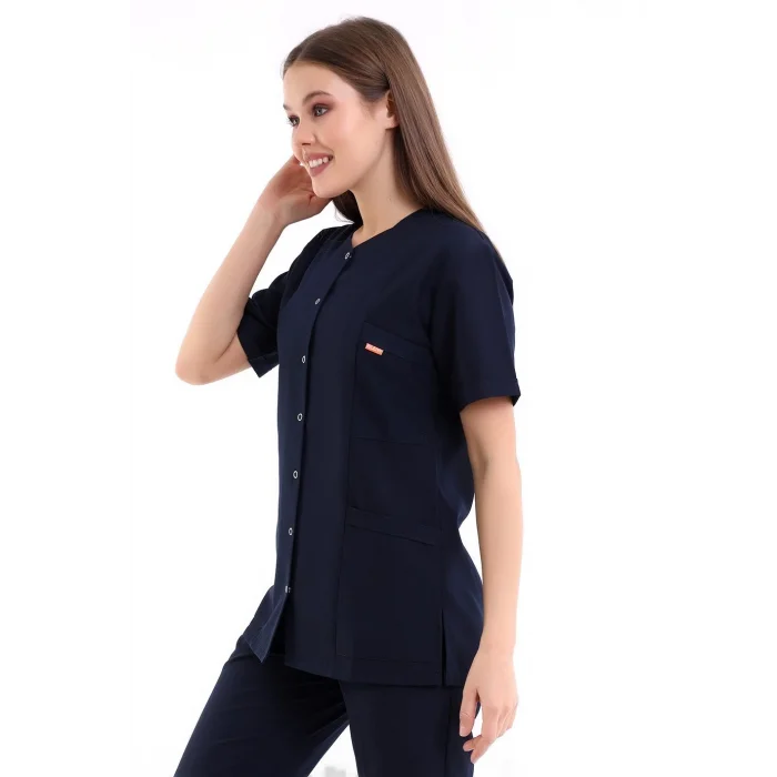 Beşgen Yaka Kadın Tek Üst - 47 Lacivert