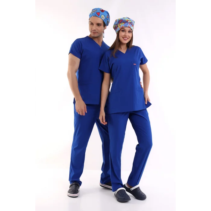 BFLEX UNİSEX LİKRALI YARASA KOL TAKIM DAZZLİNG BLUE TEMİZLİK PERSONELİ