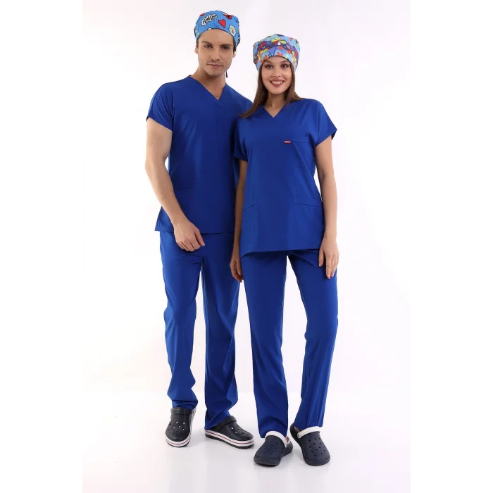 BFLEX UNİSEX LİKRALI YARASA KOL TAKIM DAZZLİNG BLUE TEMİZLİK PERSONELİ